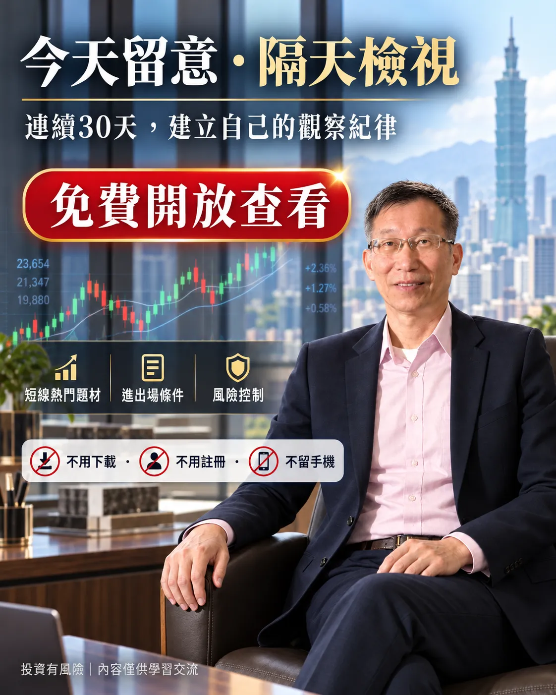 今天留意,隔天檢視,連續30天建立觀察紀律